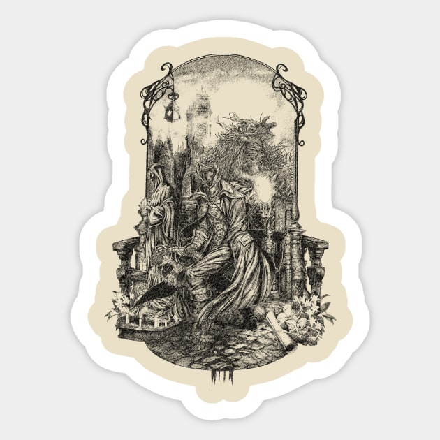 Vintage BloodBorne Sticker by hadij1264